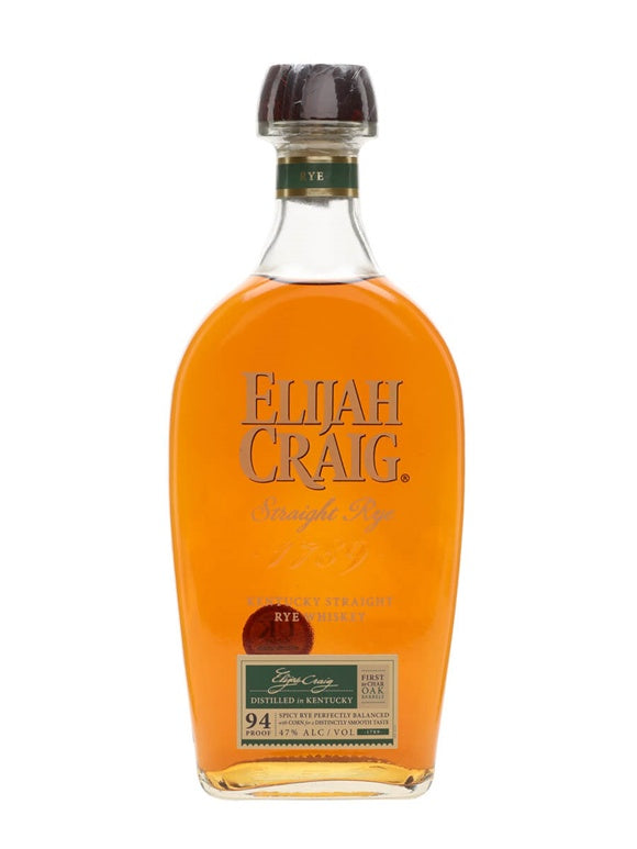 Elijah Craig Straight Rye Whiskey 47% abv 70cl