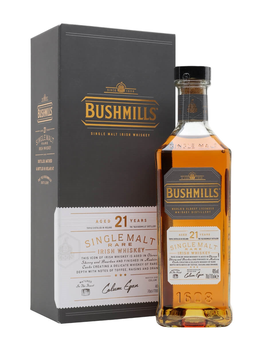 Bushmills 21 year old Irish Single Malt Whiskey 40%abv 70cl